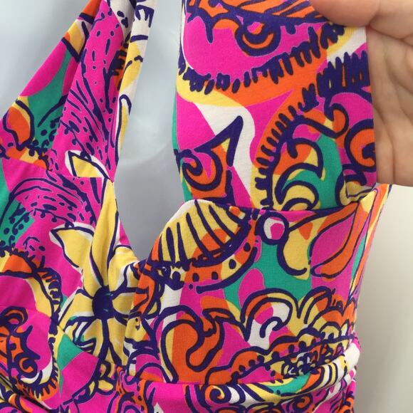 Lilly Pulitzer Parrish Halter Maxi Dress Racerback Floral Pink Size Large NWT - Picture 4 of 9